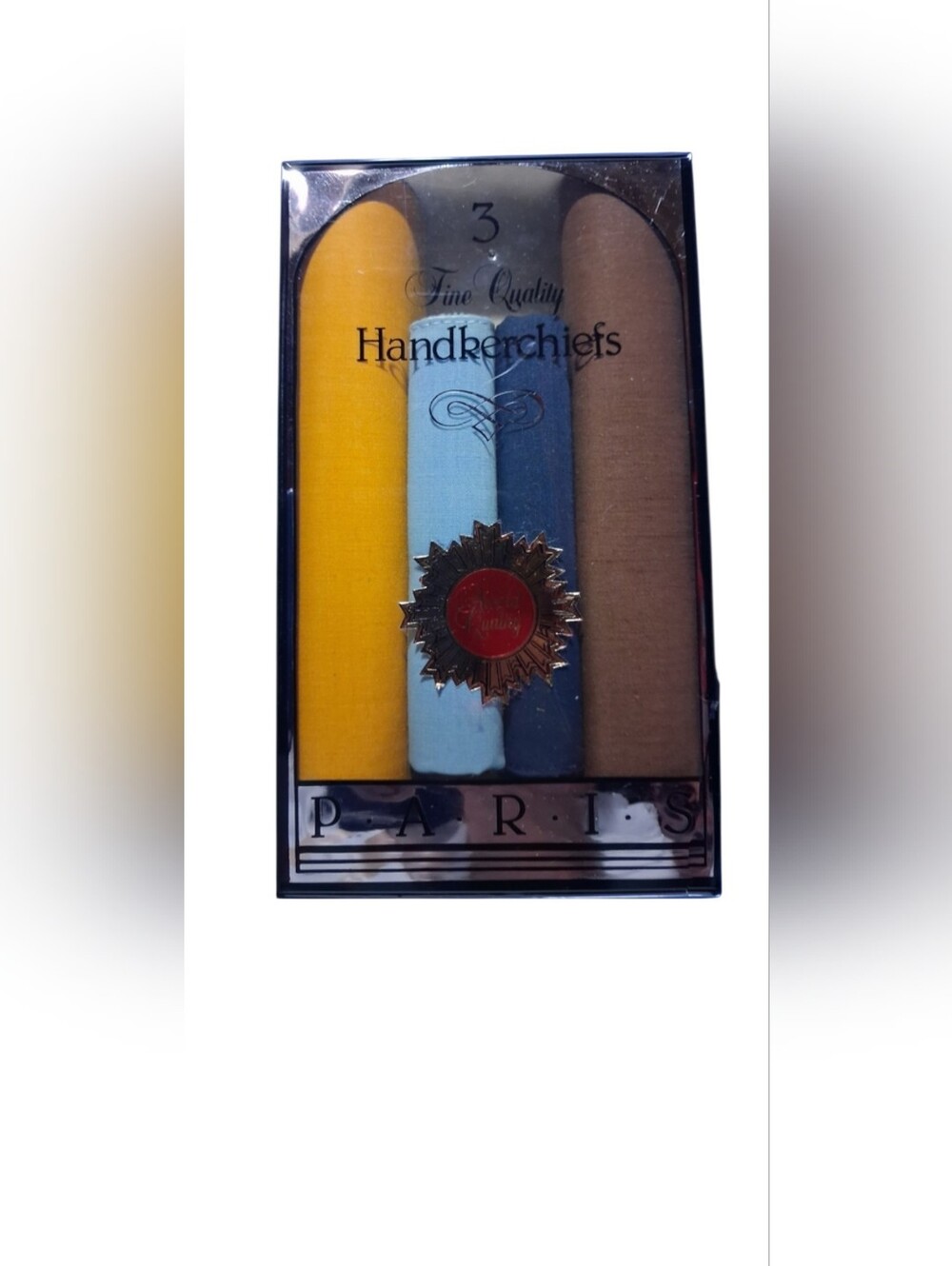 Handkerchiefs 3-Pack by PARIS - Yellow, Light Blue, Navy, Brown